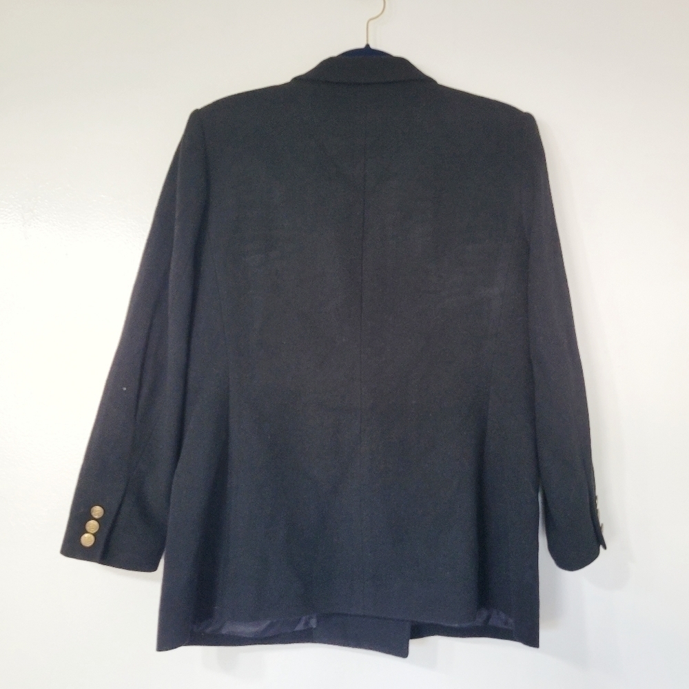 Talbots Petites Black Wool Cashmere Blend Coat Size 16P - Picture 5 of 10